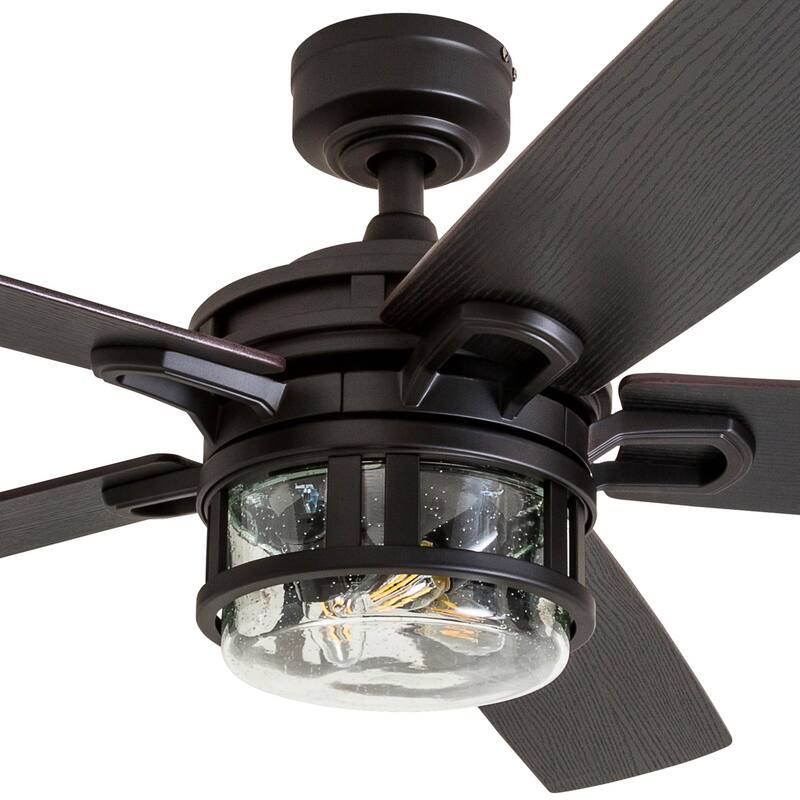 Honeywell Bonterra Rustic Farmhouse Black Ceiling Fan with LED Light & Remote Control - 52-inch