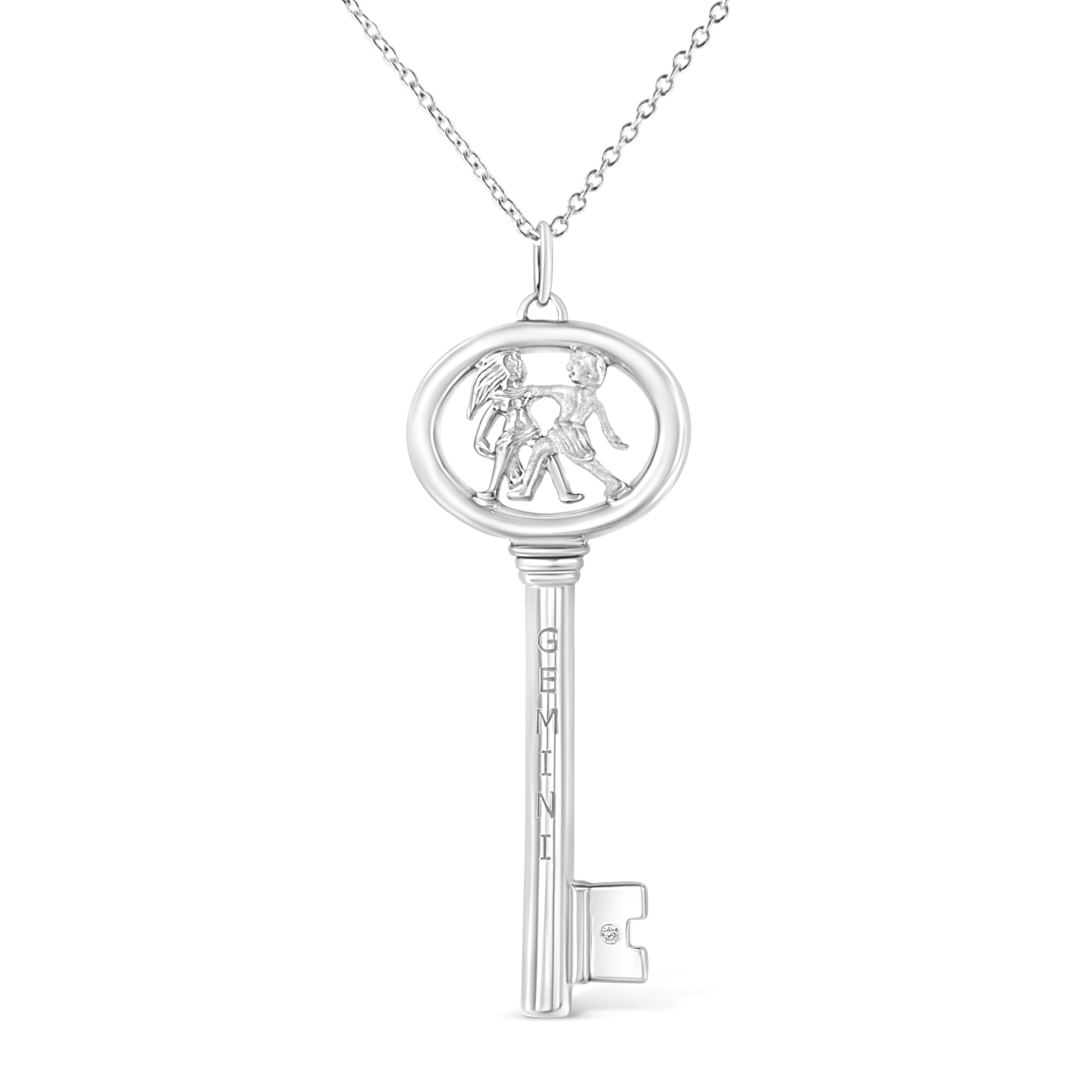 Gemini Pendant with 16 Necklace 14K Rose Gold-plated 925 Silver Zodiac Jewels Obsession Zodiac Gemini Necklace 