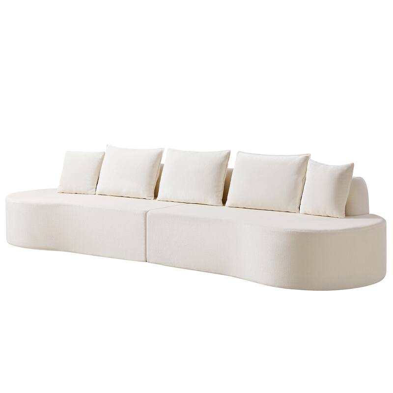 Christopher Knight Home - Curved Modular 138.6" Upholstered Sectional Sofa