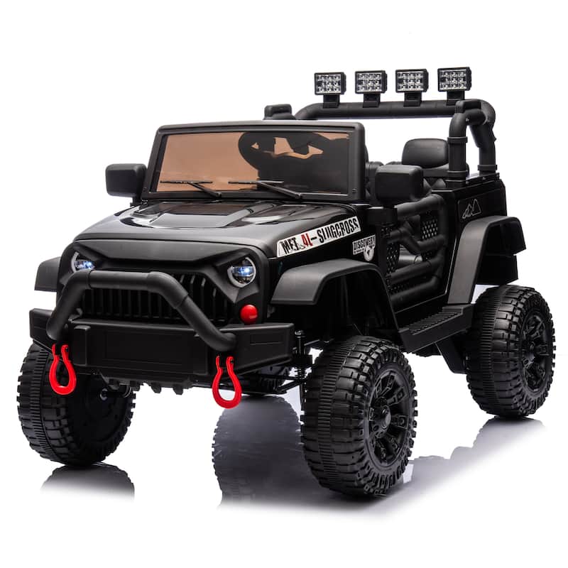 Black Kids Ride-On Car Electric Car Off-Road Toy Car Engineering Car