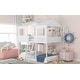 preview thumbnail 12 of 10, Full Over Full Wooden Bunk Bed House Kids Bed with Roof,Window,Guardrail,Ladder,Playhouse Inspired