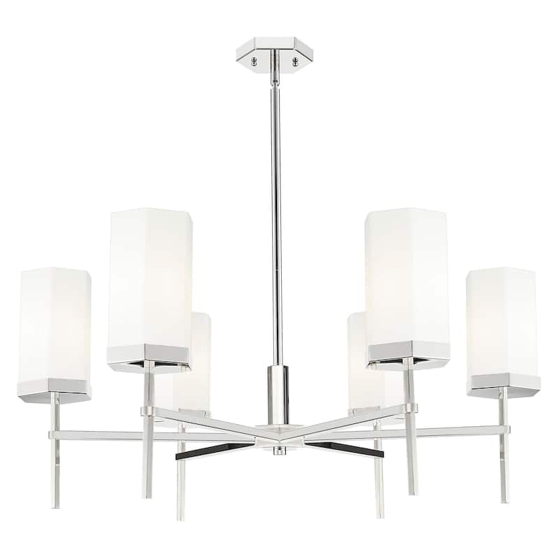 Innovations Lighting 463-6CR-G463-8WH Blakeley 6 Light 32" Wide - Polished Nickel