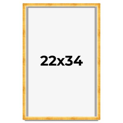 22x34 Shadow Box Frame Gold | 1.625 Inches Deep Real Wood Traditional