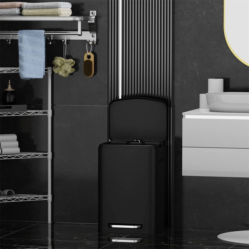 13 Gallon 50L Foot Pedal Operated Soft Close Trash Can Bustbin