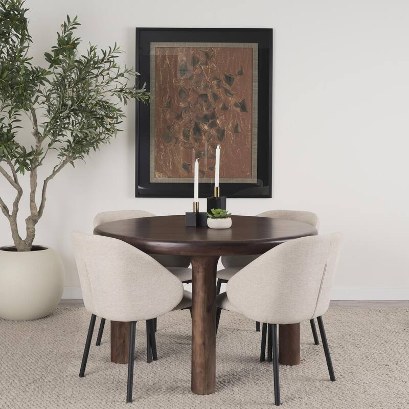 Pia Matte Black w/ Brushed Gold Metal Taper Candleholder (Set of 2) - 4.8L x 4.8W x 8.3H