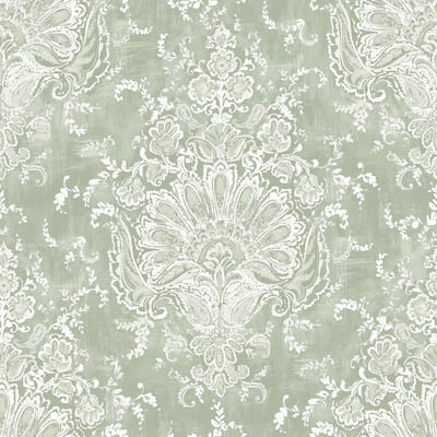Laura Ashley Maddox Sage Green Wallpaper