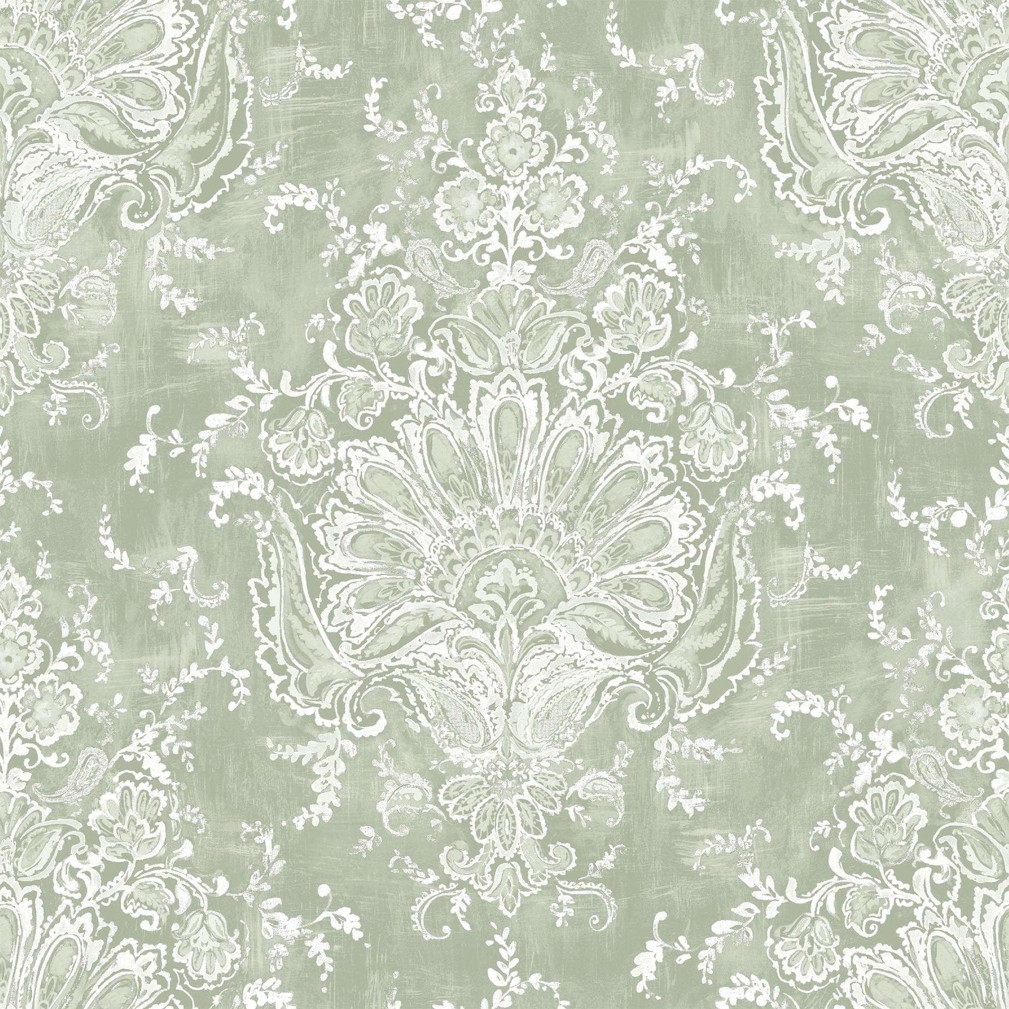 Laura Ashley Maddox Sage Green Wallpaper