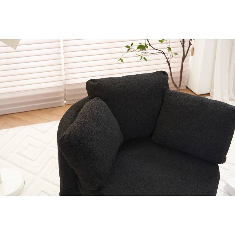 31.5" Swivel Barrel Chair with Storage