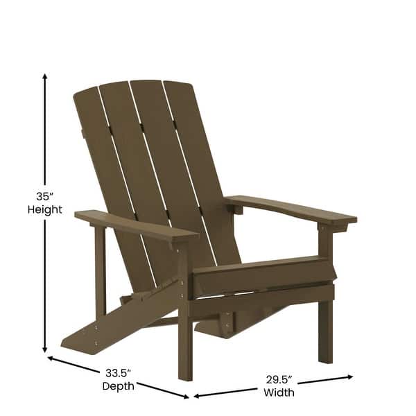dimension image slide 9 of 11, Outdoor All-Weather Poly Resin Wood Adirondack Chair - 29.5"W x 33.5"D x 35"H