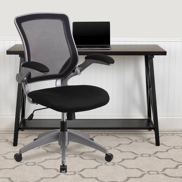 Mid Back Mesh Swivel Ergonomic Task Office Chair With Flip Up Arms On Sale Overstock 10125378