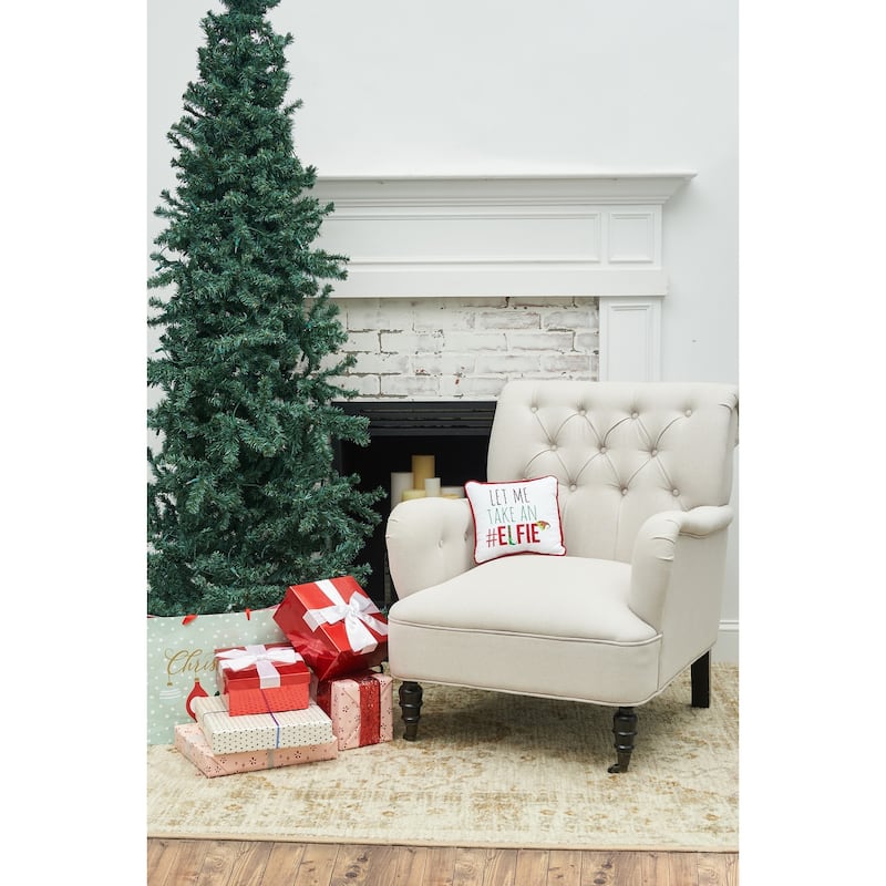 10" x 10" let's Take an Elfie Embroidered Christmas Throw Pillow