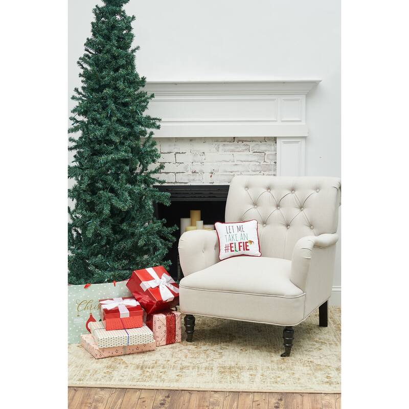 Christmas Elfie Embroidered Decororative Accent Throw Pillow