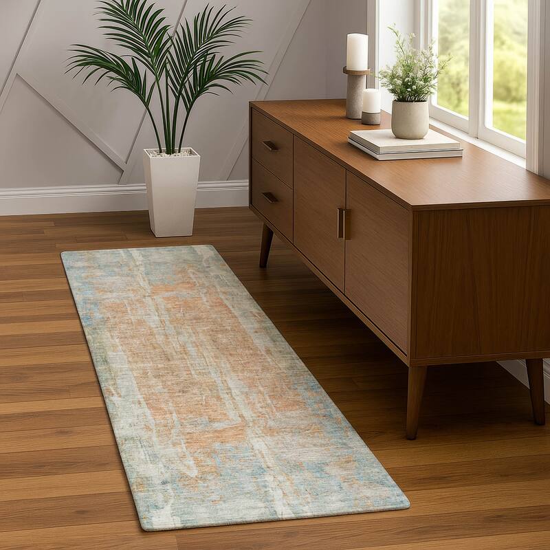 Machine Washable Indoor/ Outdoor Vintage Ombre Chantille Rug