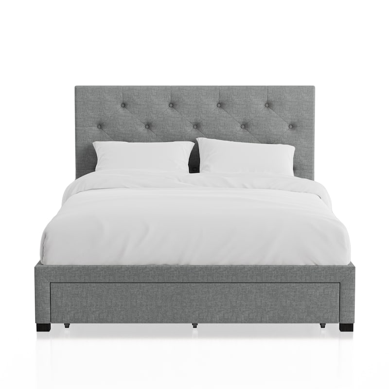 Furniture of America Malaer Modern Button Tufted 1-drawer Platform Bed