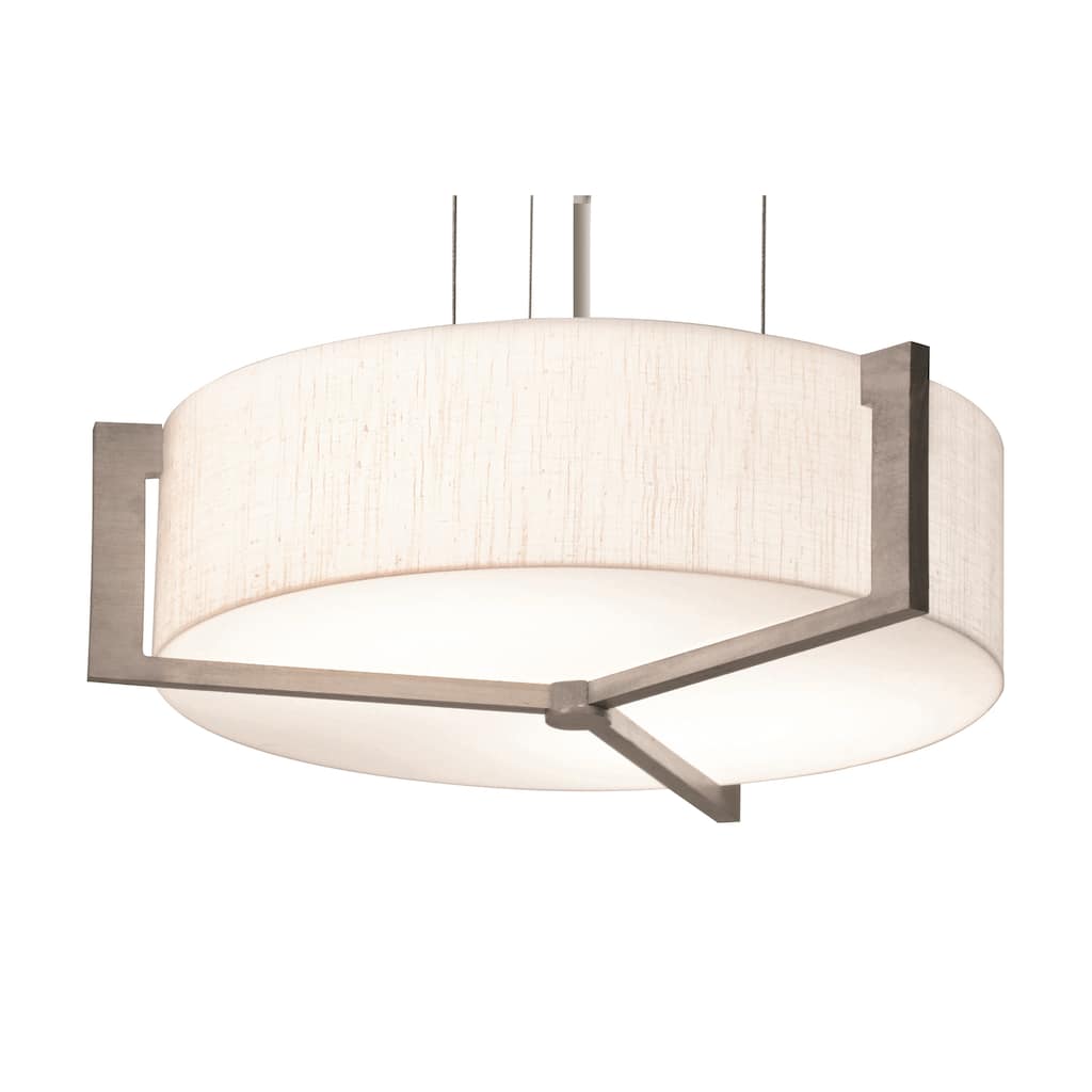 Apex 21-inch Weathered Grey LED Pendant, Linen White Shade