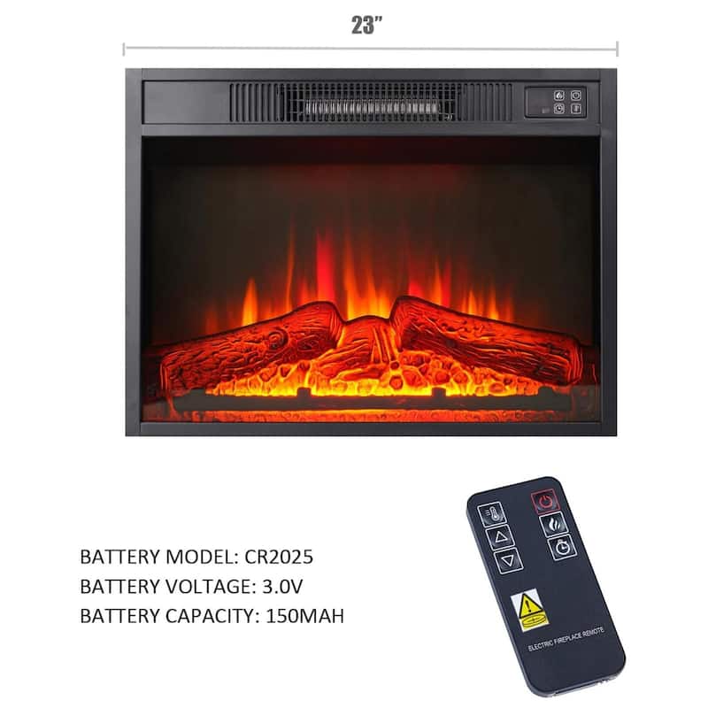 44 inch Electric Fireplace with Mantel and LED Light for Living Room