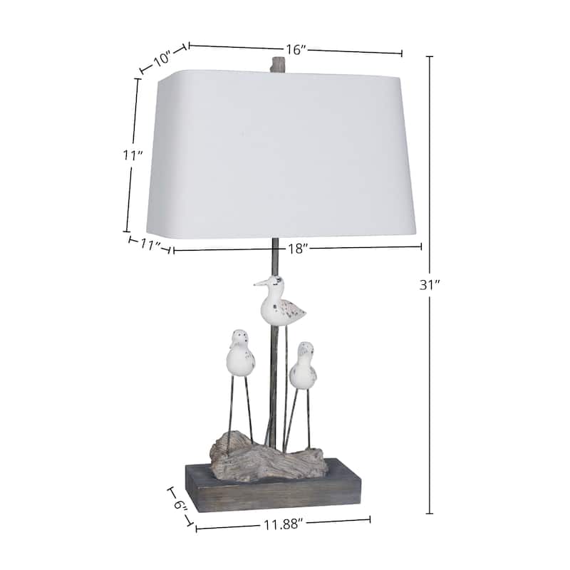 Polyresin Table Lamp with LED Bulb - 31"