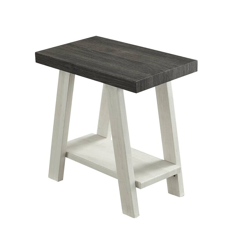 23.5" Modern Rectangular Side Table with Storage Shelf and Splayed Legs for Living Room or Bedroom