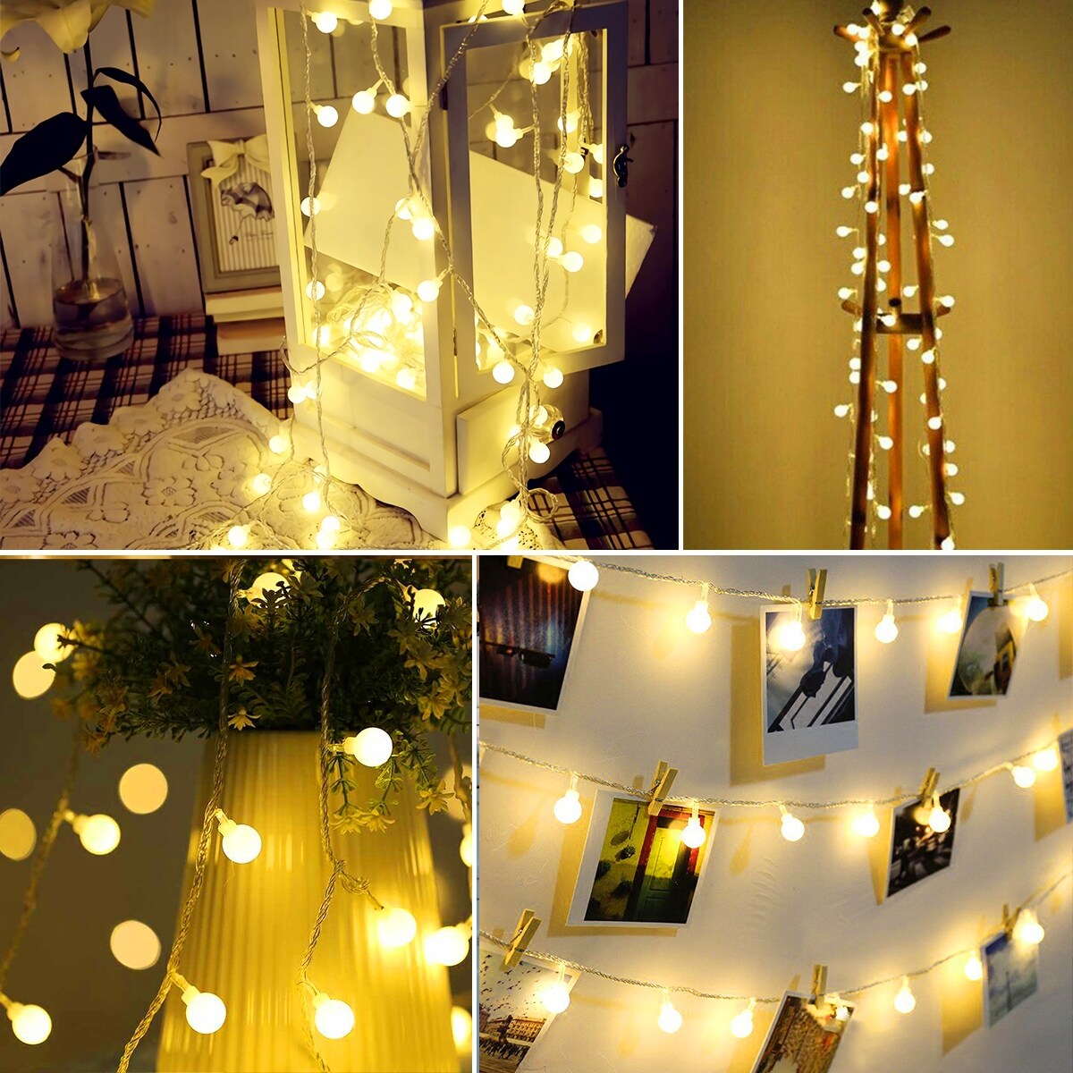YANSUN 16.4FT Battery-Powered 40-Light Round Ball String Lights, Warm White, IP65 Waterproof, 3300K for Holiday Decor - On Sale - Bed Bath & Beyond