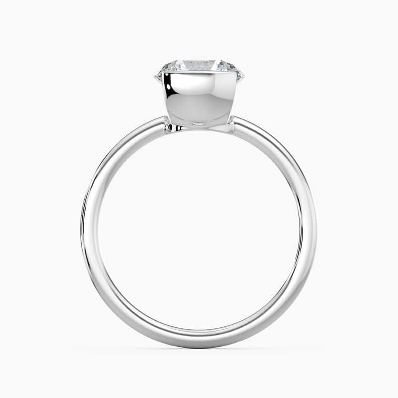 Auriya 14K Gold Lab Grown Diamond Round Half Bezel Solitaire Engagement Ring 1.00 - 5.00ct. tw. (F-G, VS)