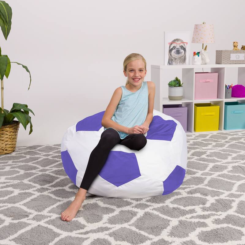 Kids Bean Bag Chair Cover Stuffed Animal Storage or Toy Organizer