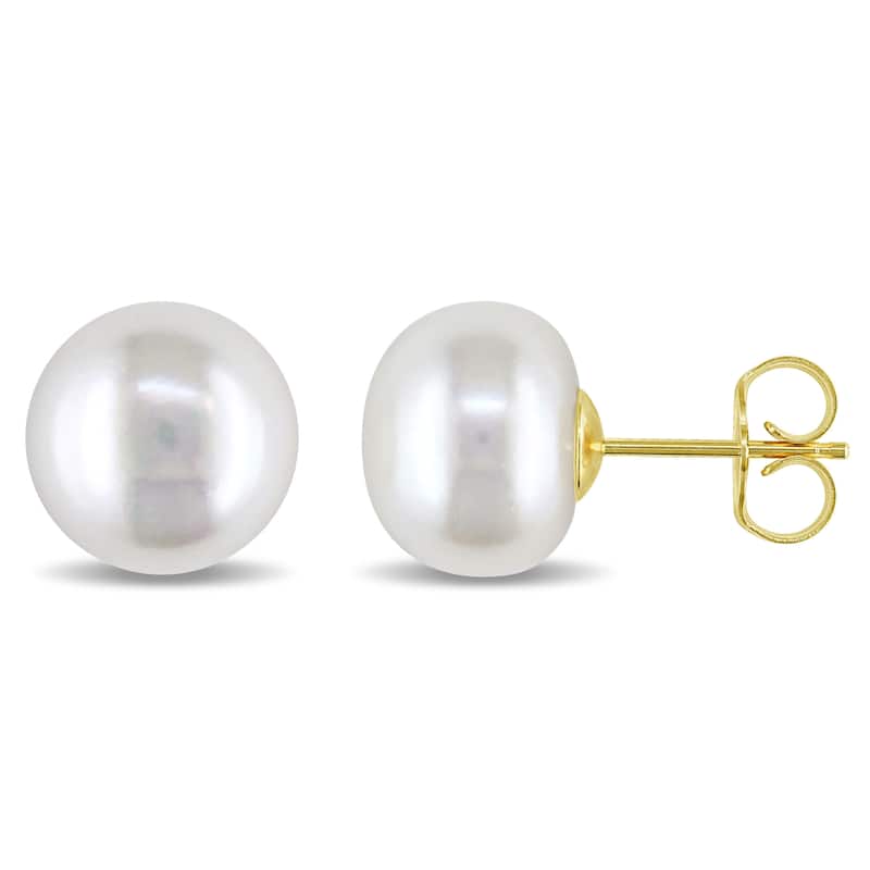 Miadora 10-11 mm Cultured Freshwater Pearl Stud Earrings in 14k Yellow Gold