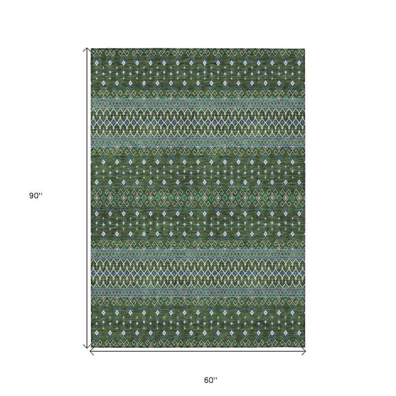 HomeRoots Tribal Transitional Rectangle Outdoor Rug