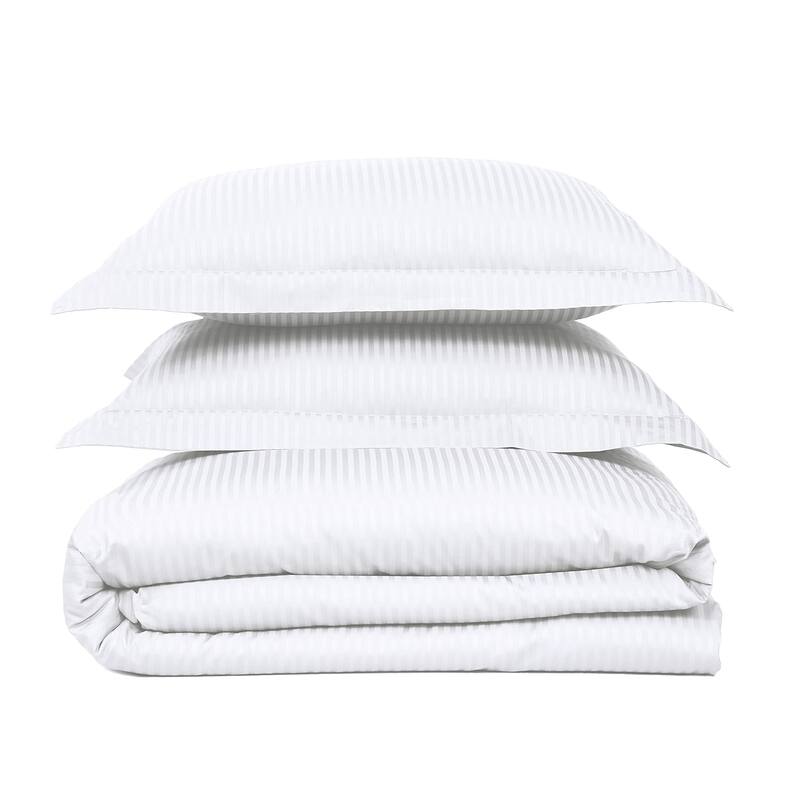 Feather & Stitch 500 Thread-Count Luxury Duvet Cover Set - King - White