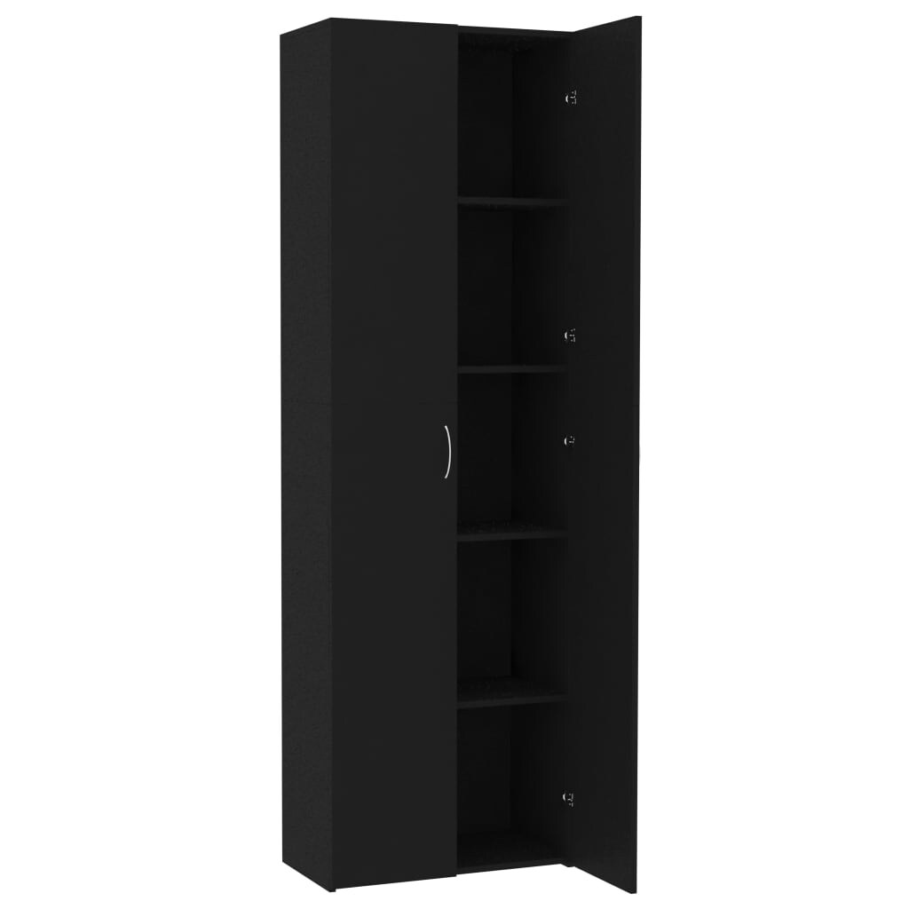 Shop Vidaxl Office Cabinet Black 23 6 X12 6 X74 8 Chipboard