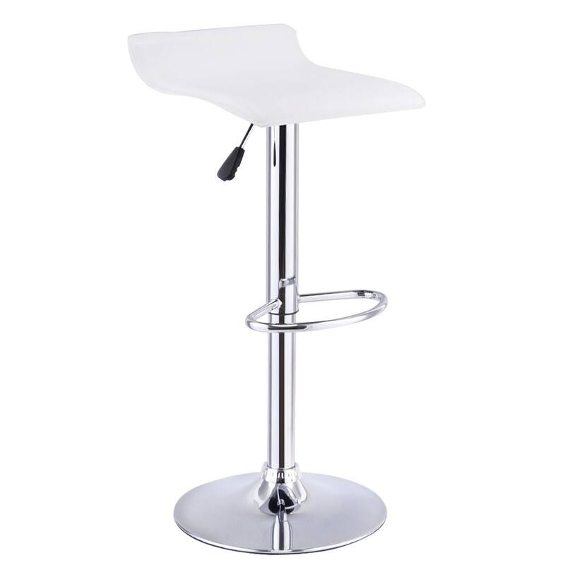 Costway Set of 2 Swivel Bar Stool Adjustable PU Leather Backless
