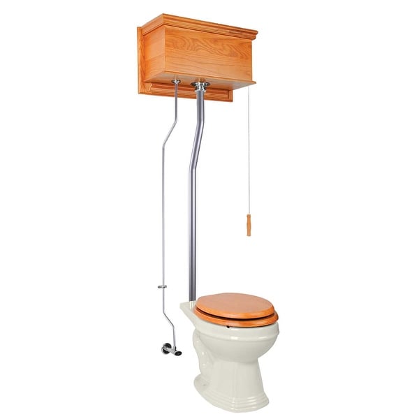 High Tank Toilets Light Oak Flat Tank Round High Tank Toilet