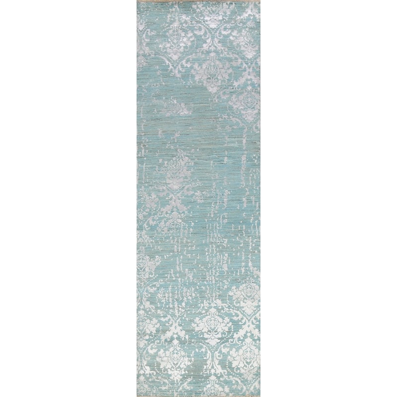 Vegetable Dye Art & Craft Oriental Runner Rug Hand-knotted Wool Carpet - 2'8" x 9'11"