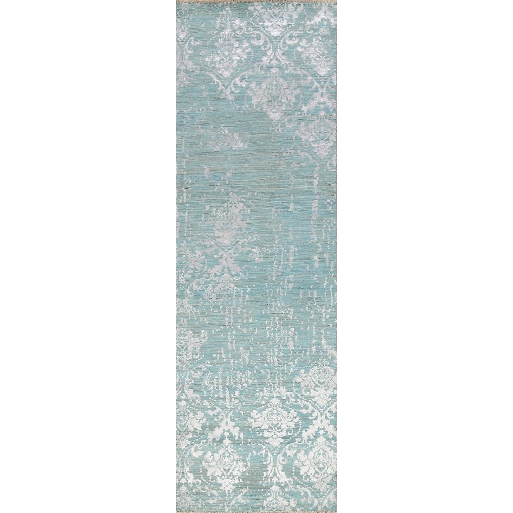 Vegetable Dye Art & Craft Oriental Runner Rug Hand-knotted Wool Carpet - 2'8" x 9'11"