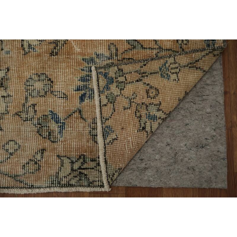 Hand Knotted Oriental 100% Wool Carpet Transitional Floral Oranges & Rust Anatolian Area Rug - 7' 2'' X 3' 8''