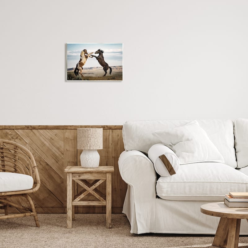 Stupell Fighting Horses Photography Wall Plaque Art Design by PBurchettePhoto