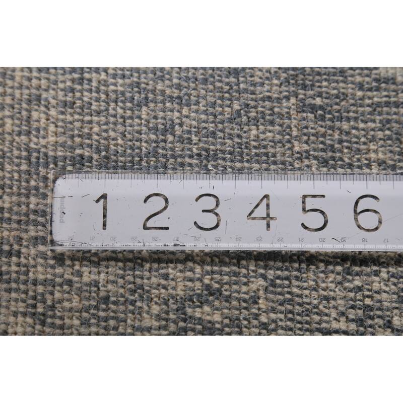 Abstract Modern Area Rug Hand-Knotted Beige Tribal Wool Carpet - 5'4"x 7'6"