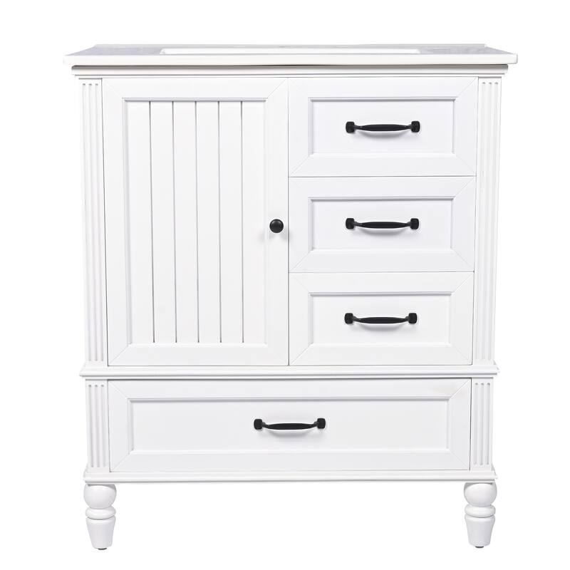 Christopher Knight Home Solvane 30" Bathroom Vanity with Ceramic Sink - 30.00" Lx 18.5" W x 34.4" H
