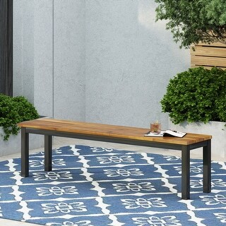 Lindsey Outdoor  Outdoor Modern Industrial Acacia Wood Bench by Christopher Knight Home