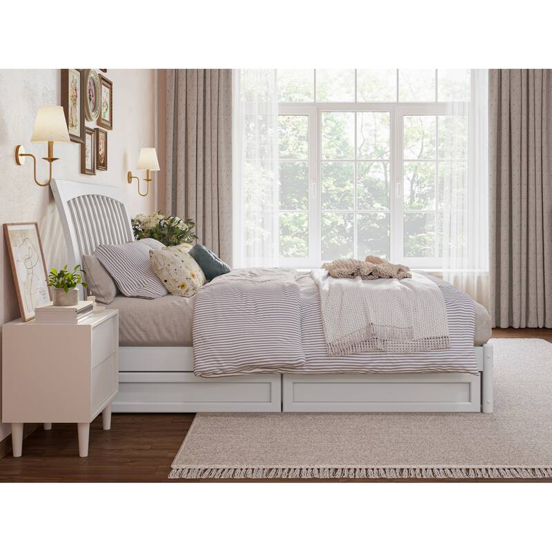 Roslyn Platform Bed with Panel Footboard and Storage Drawers