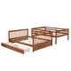 preview thumbnail 28 of 72, Wooden Bunk Bed Frame with Pull Out Storage Drawers, Headboard, Footboard, Ladder, Full-length Guardrail for Kids, Teens