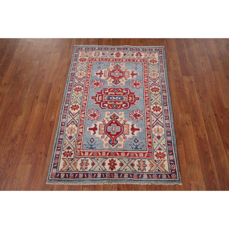 Kazak Accent Rug Handmade Foyer Wool Carpet - 2'7" x 3'10"