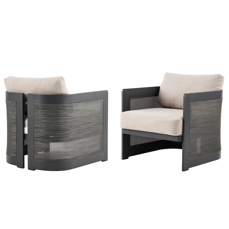 Christopher Knight Home - Mona Modern Outdoor Aluminum Club Chair with Olefin Cushions