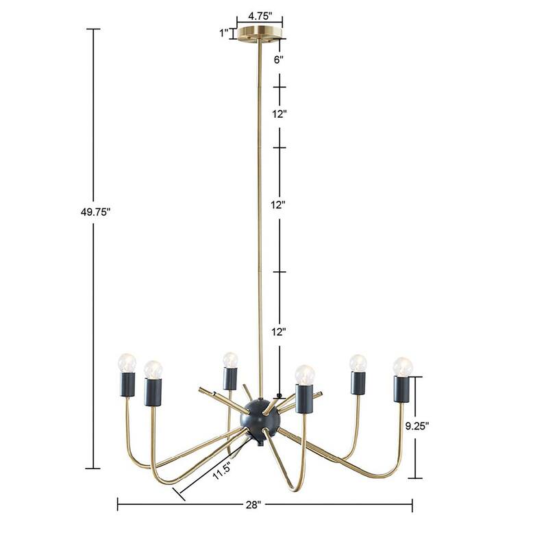 6-Light Metal Chandelier