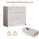 3 Drawer Fluted Dresser, 32 Inch Wide Nightstand with Large Drawer End Table for Bedroom