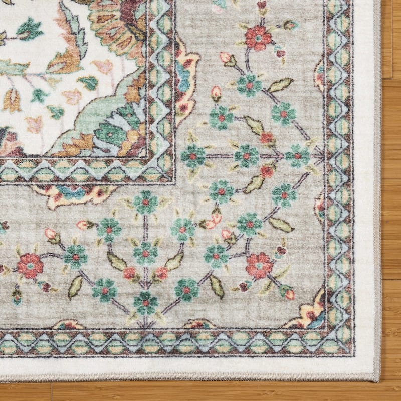 Licensed HGTV Everyday Chic Soft Flannel Zero Pile Printed Non-Slip Washable Indoor Area Rug