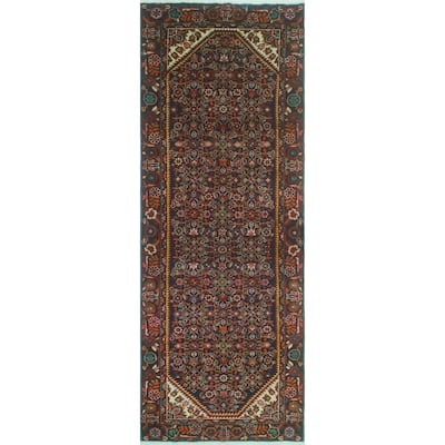 Fine Vintage Distressed Fadel Navy/Red Runner - 3'4" x 9'7"