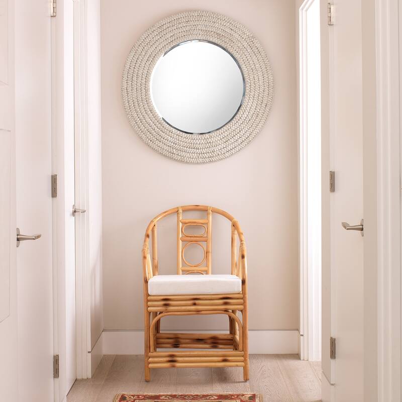 Alden Decor Gisele Seagrass Round Mirror