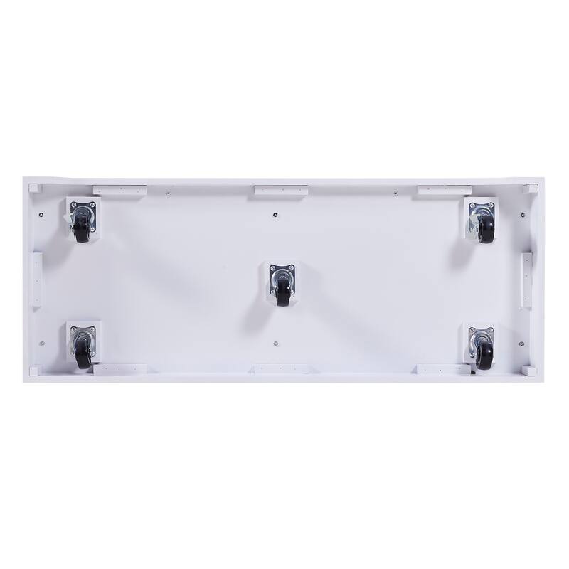 53 Inch Kitchen Island Cart with Thick Desktop Drawers Spice and Towel Racks