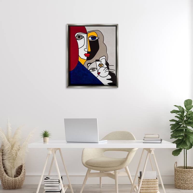 Stupell Bold Primaries Mod Portraits Framed Floater Canvas Wall Art Design By Ruth Fromstein