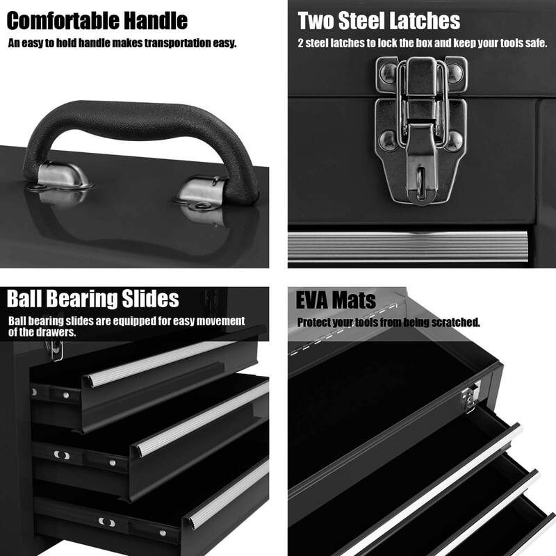 Costway Portable Tool Chest Box Storage Cabinet Garage Mechanic